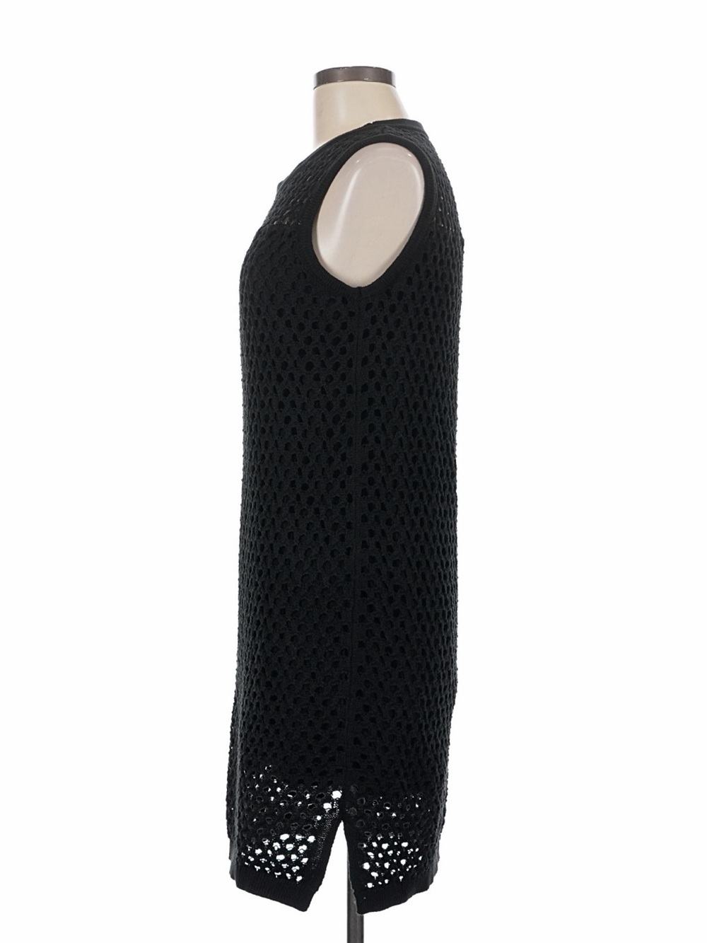 LNA Clothing Womens Black Knit Crochet Midi Dress Boho Sleeveless Crew Neck M - Picture 5 of 10